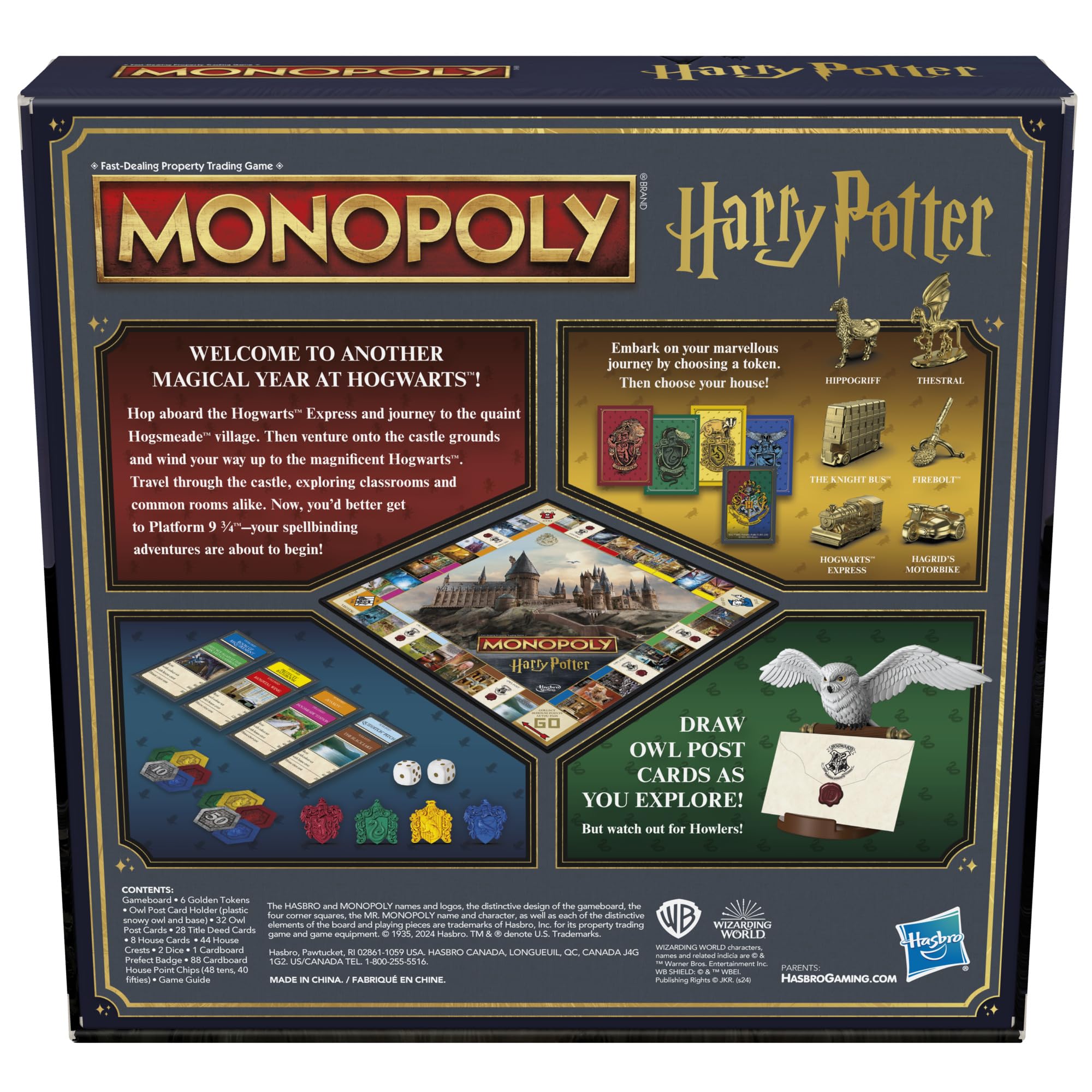 Hasbro Gaming Monopoly Harry Potter Edition golden tokens add magical flair to gameplay