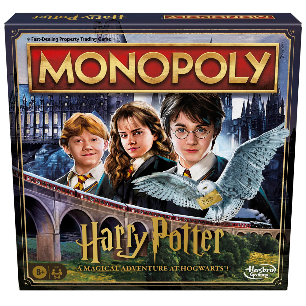 Hasbro Gaming Monopoly Harry Potter Edition Hogwarts castle board for immersive family play