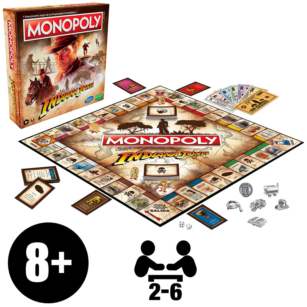 Hasbro Gaming Monopoly Indiana Jones Edition token-lasso sparks adventurous decision-making.