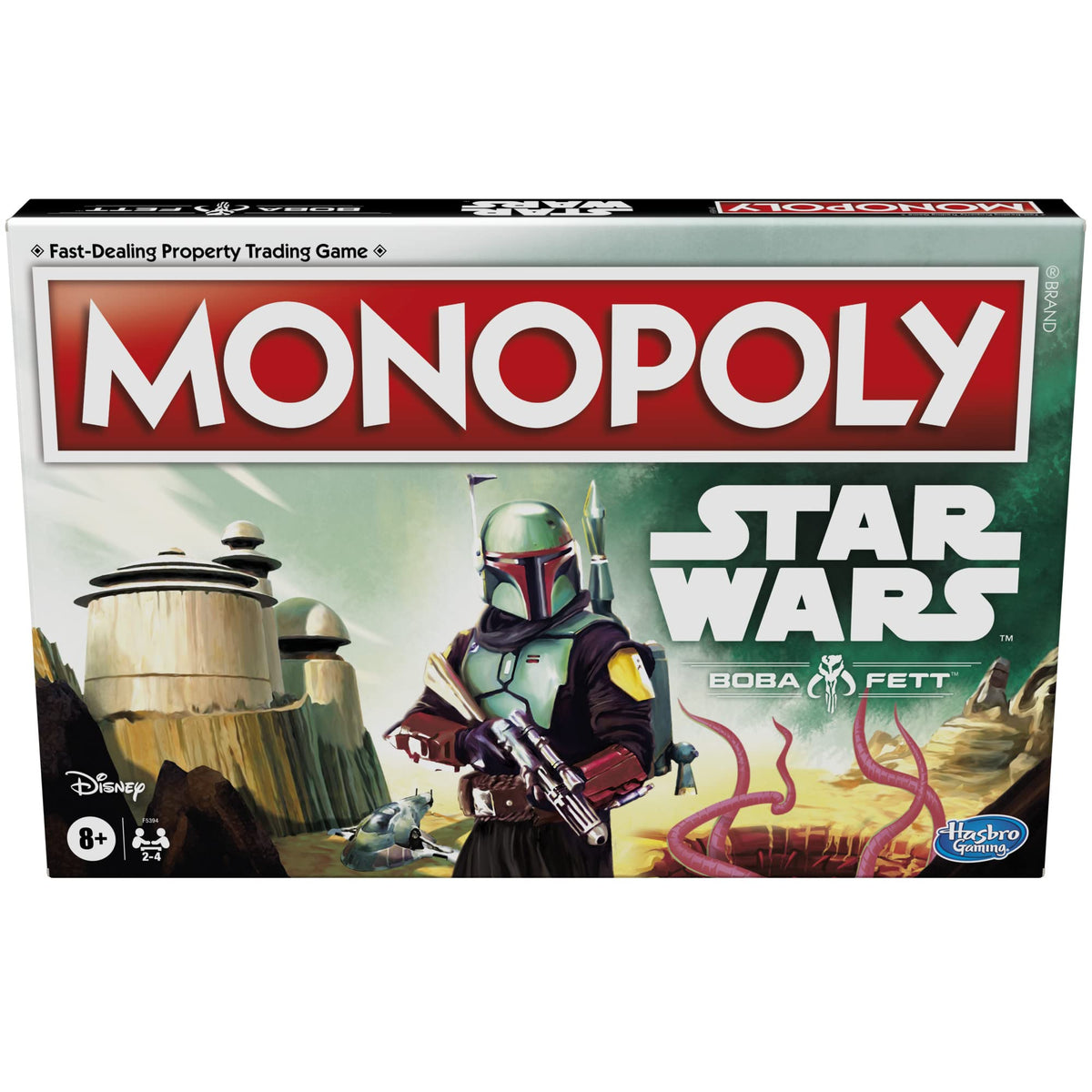 Hasbro Gaming Monopoly Star Wars Boba Fett Edition gameboard for epic family game nights.