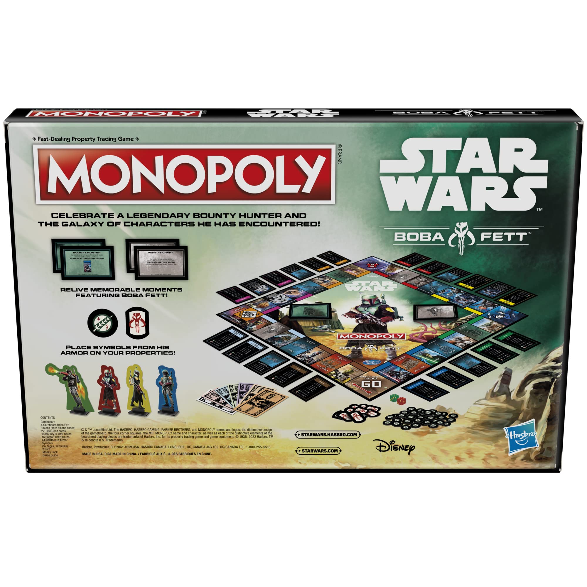 Hasbro Gaming Monopoly Star Wars Boba Fett Edition token showing Boba Fett for immersive play.