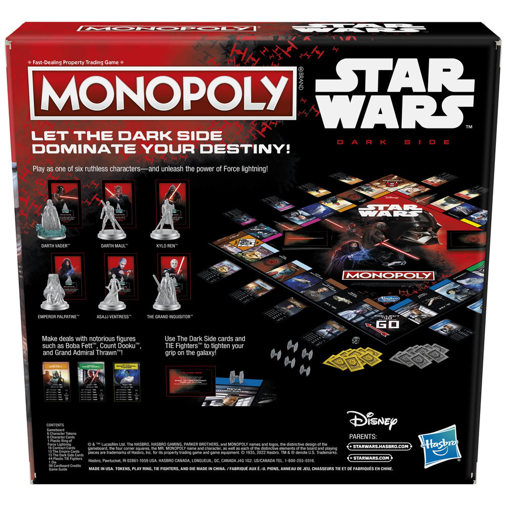 Hasbro Gaming Monopoly Star Wars Dark Side edition Kylo Ren token for villain-themed play