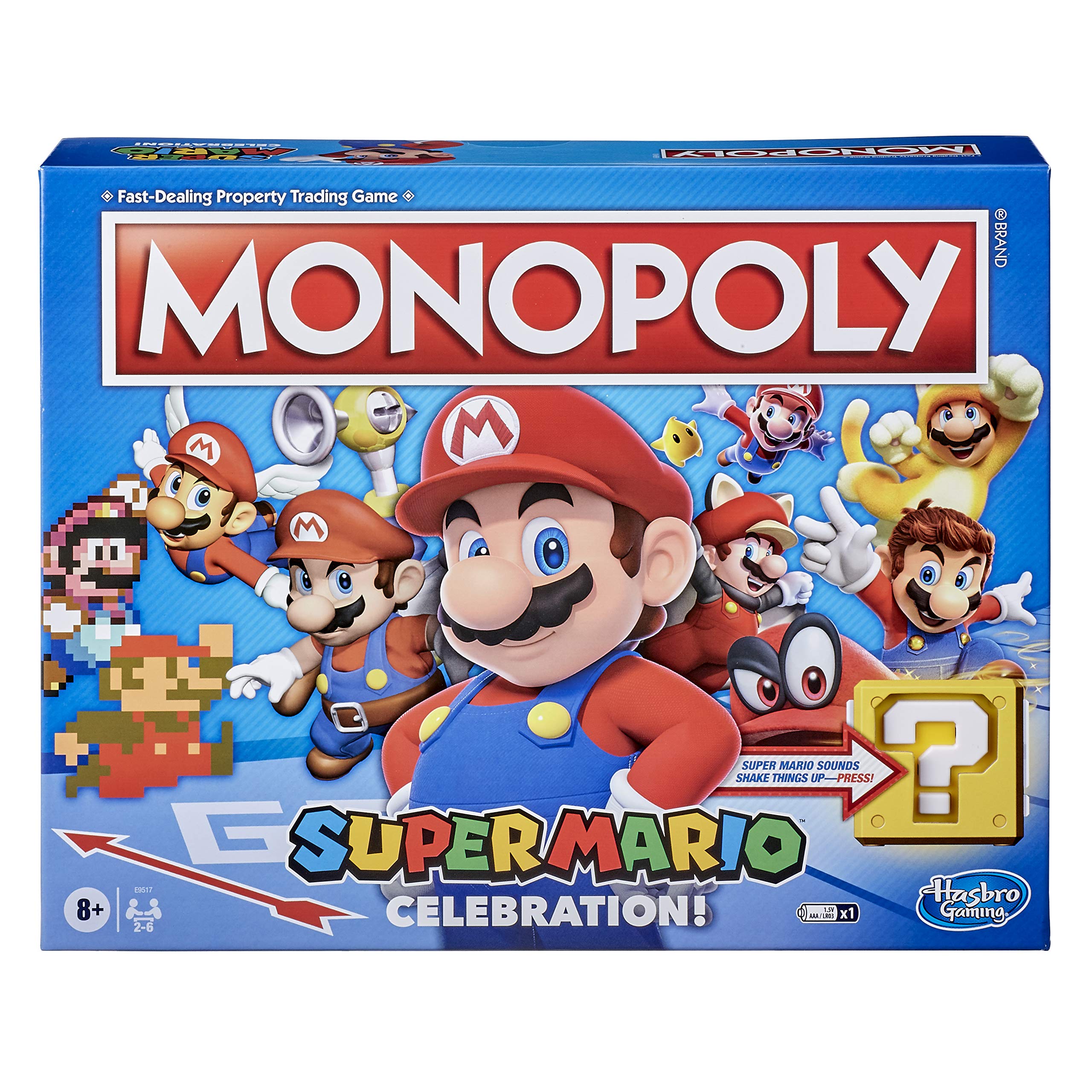 Hasbro Gaming Monopoly Super Mario Celebration board game play area for family fun