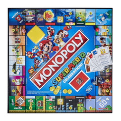 Hasbro Gaming Monopoly Super Mario Celebration characters and tokens on the table