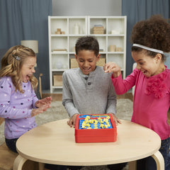 Kids match shapes in Hasbro Perfection game