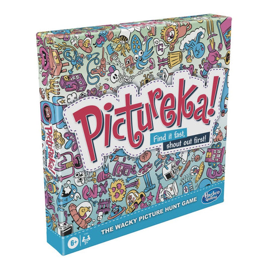 Hasbro Gaming Pictureka! blue mission card guiding single-item find