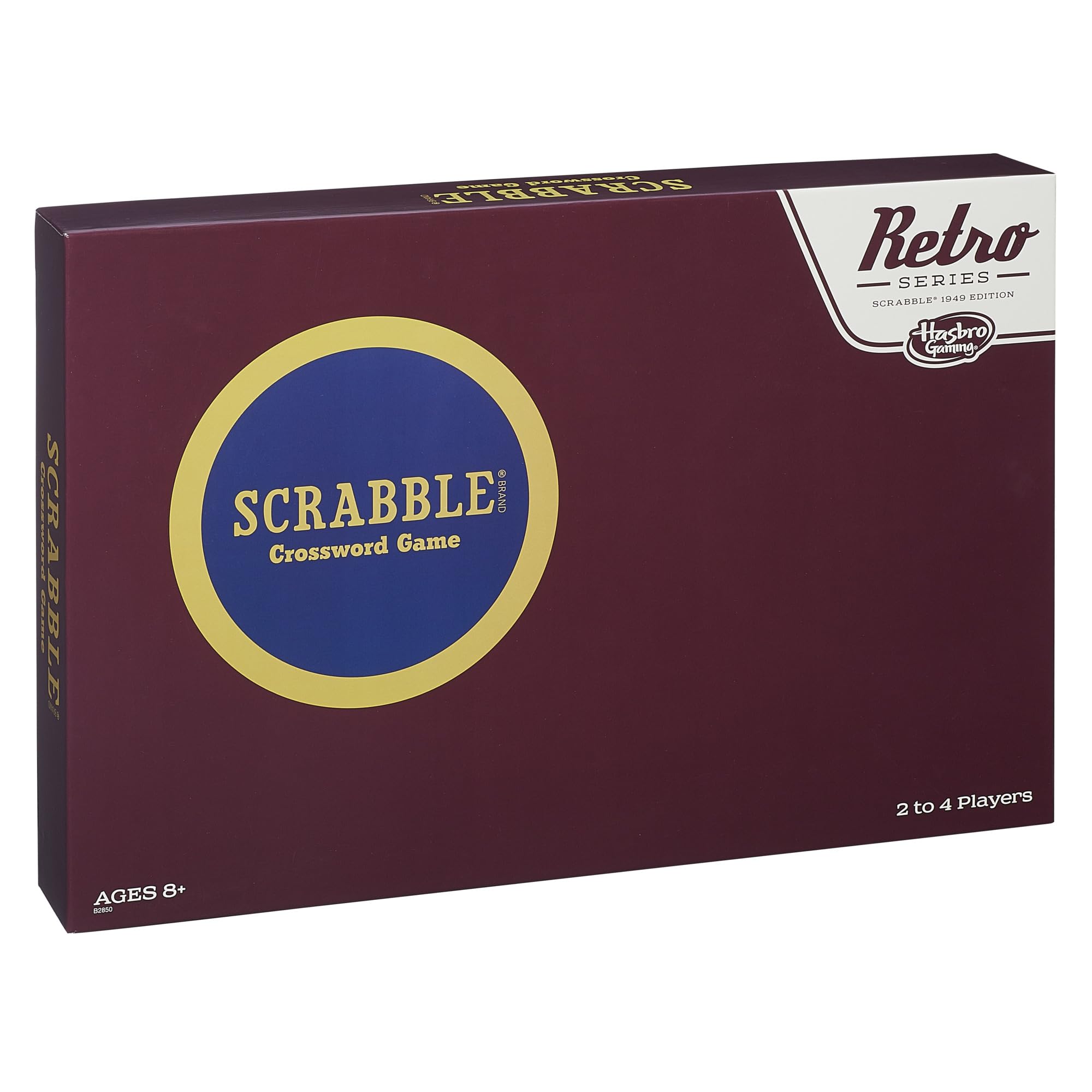 Hasbro Gaming Scrabble 1949 edition wooden tiles for tactile wordplay and durability.