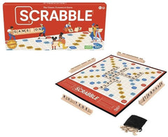 Hasbro Scrabble wooden tile racks display organized letters for quick strategy