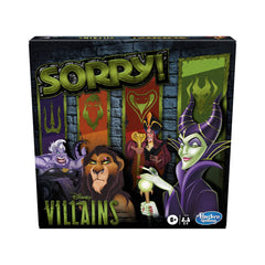 Hasbro Gaming Sorry! Disney Villains pawns closeup for dynamic family play.