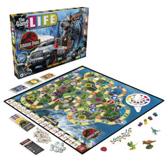 Park rangers card spread from Hasbro Gaming The Game of Life Jurassic Park Edition, boosting strategy play