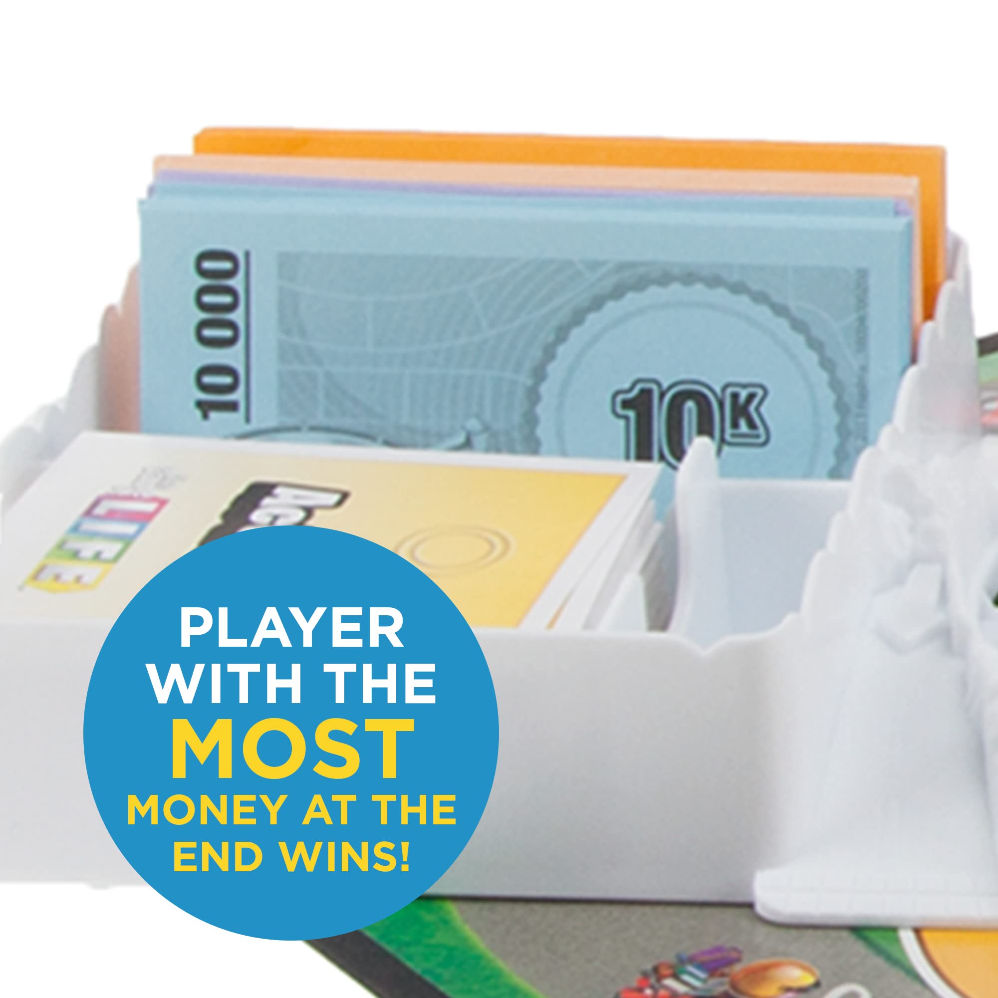 Retirement phase in Hasbro Game of Life highlighting wealth tally after rounds.