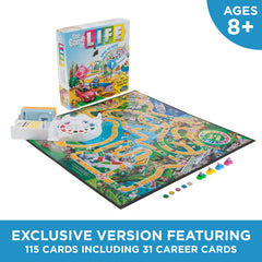 Hasbro Game of Life vacation options featuring ski trips and safaris for excitement.