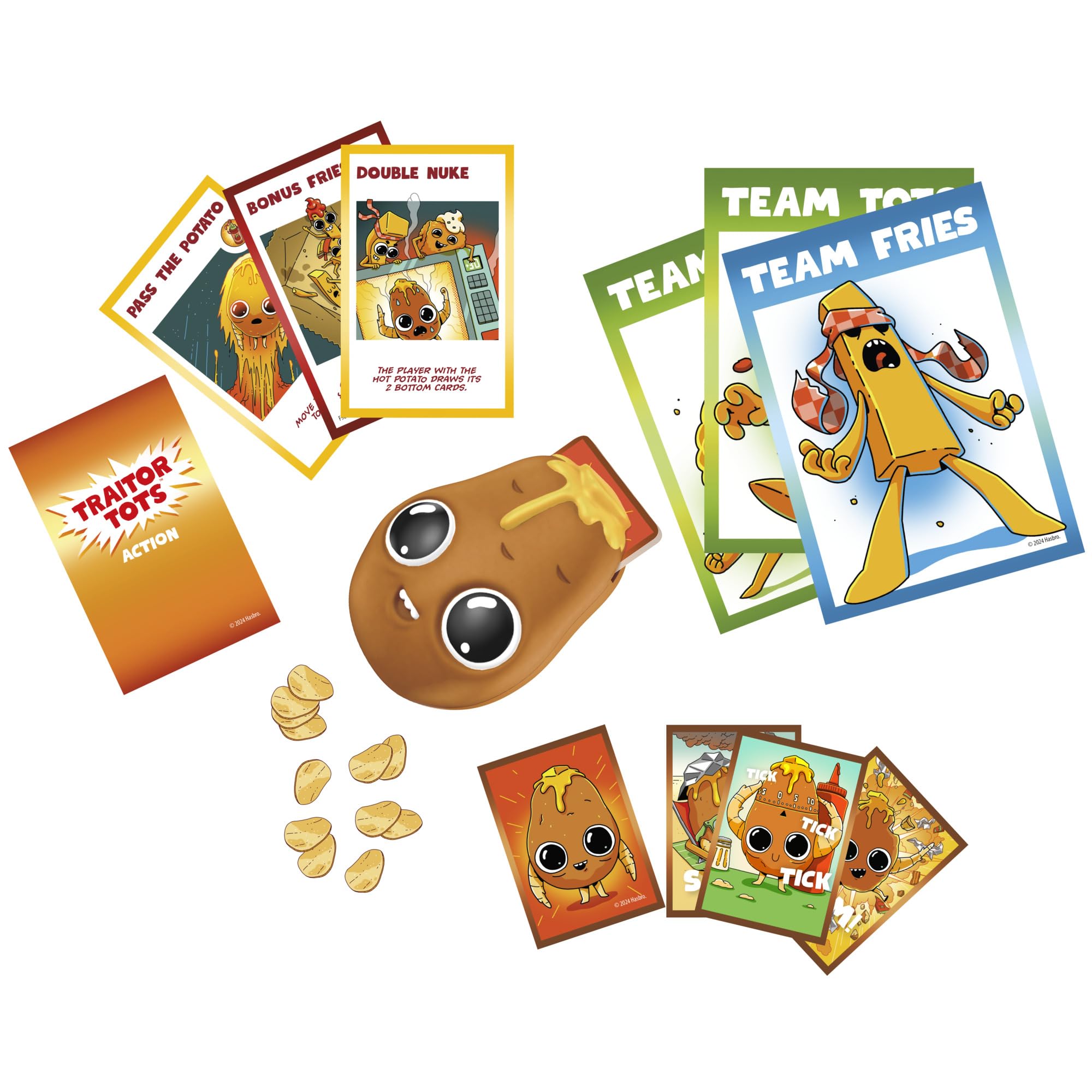 Hasbro Gaming Traitor Tots boom card adds suspense during rounds.
