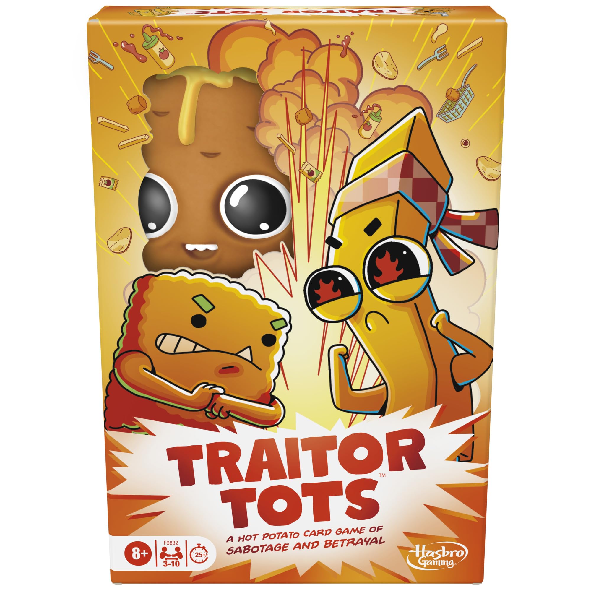 Hasbro Gaming Traitor Tots hot potato in play for fast, entertaining family nights.