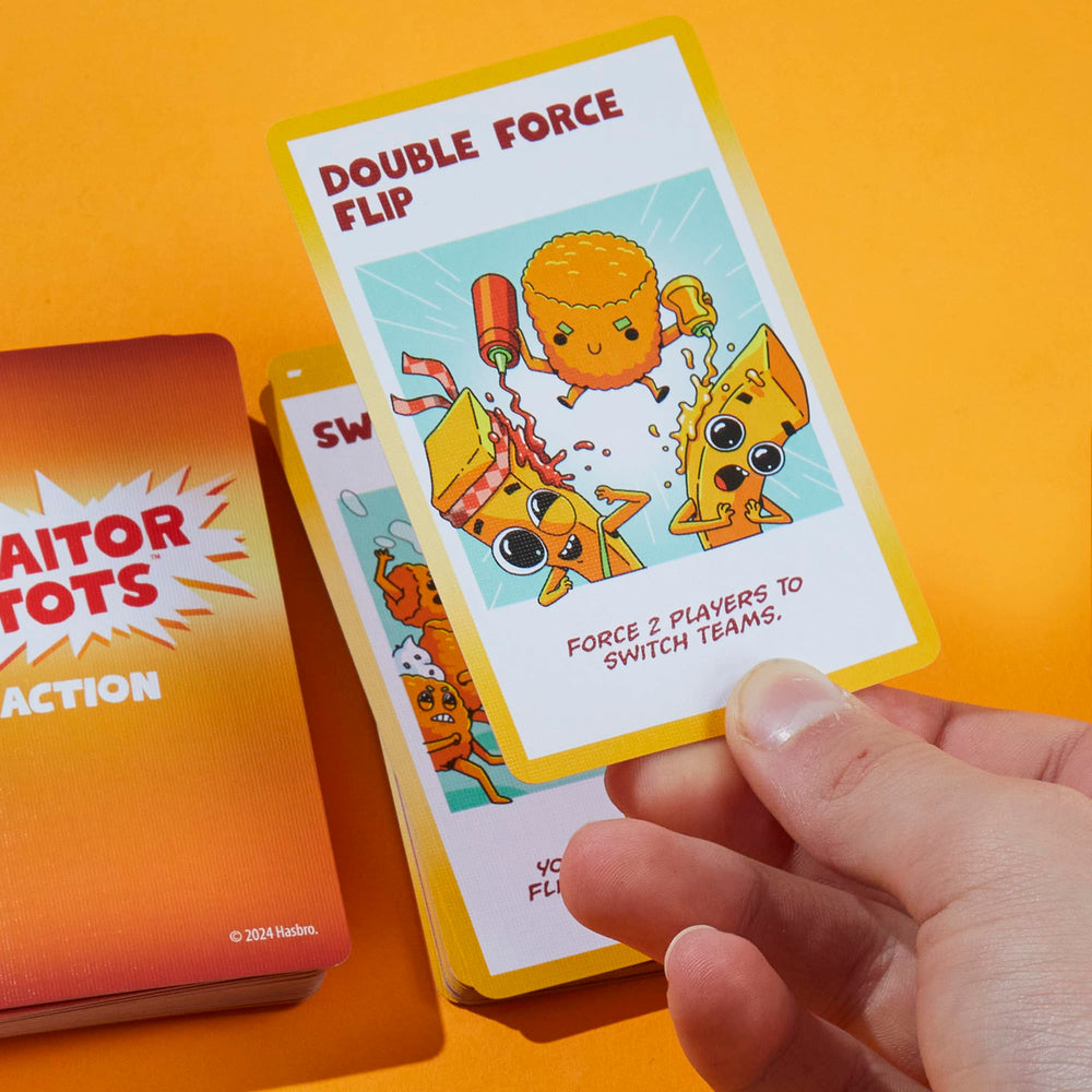 Hasbro Gaming Traitor Tots potato card holder centers rounds.