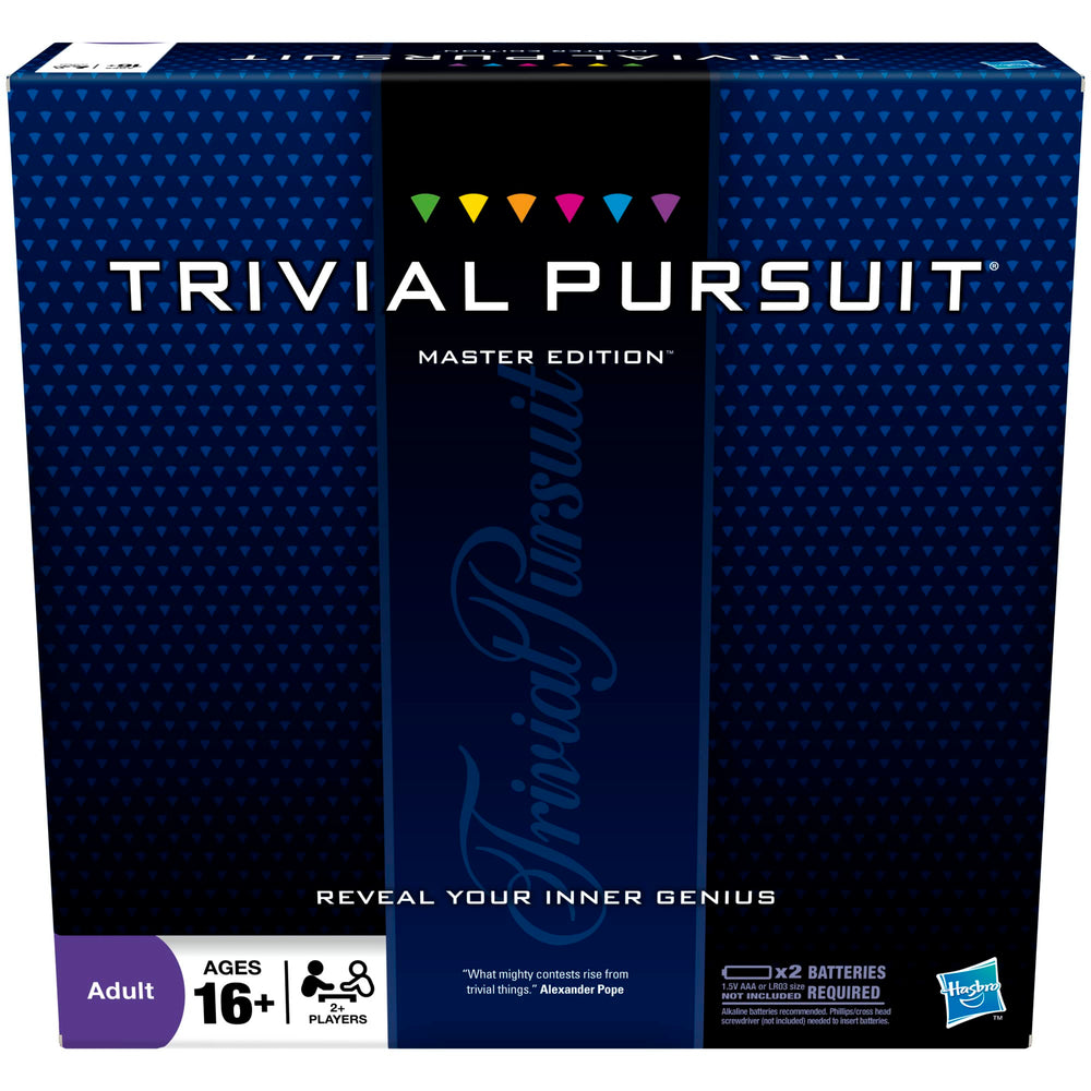 Hasbro Gaming Trivial Pursuit Master Edition board setup for classic trivia rounds