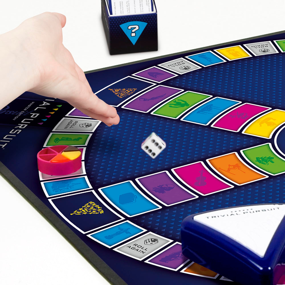 Hasbro Gaming Trivial Pursuit Master Edition game board featuring six categories