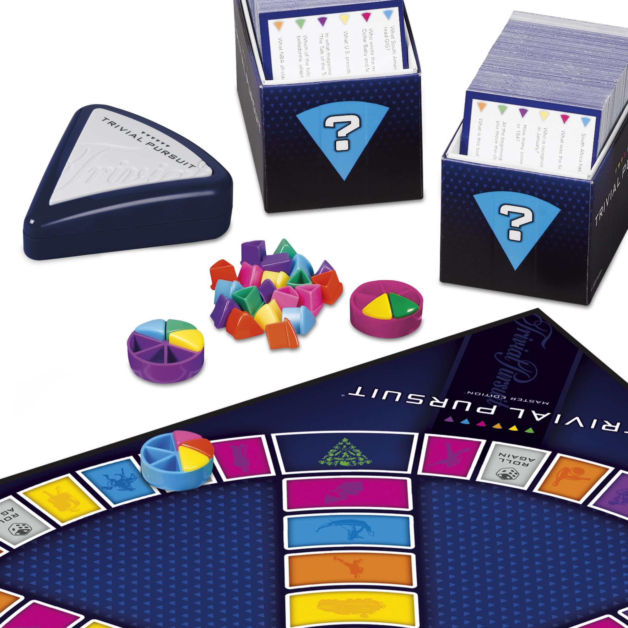 Hasbro Gaming Trivial Pursuit Master Edition playing pieces and wedges for scoring