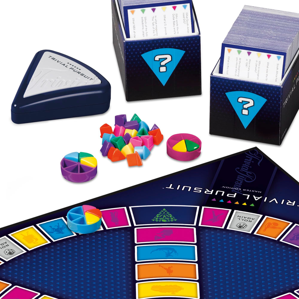 Hasbro Gaming Trivial Pursuit Master Edition playing pieces and wedges for scoring