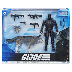 Hasbro G.I. Joe Snake Eyes & Timber accessories laid out, showcasing customizable outfits and weapons.