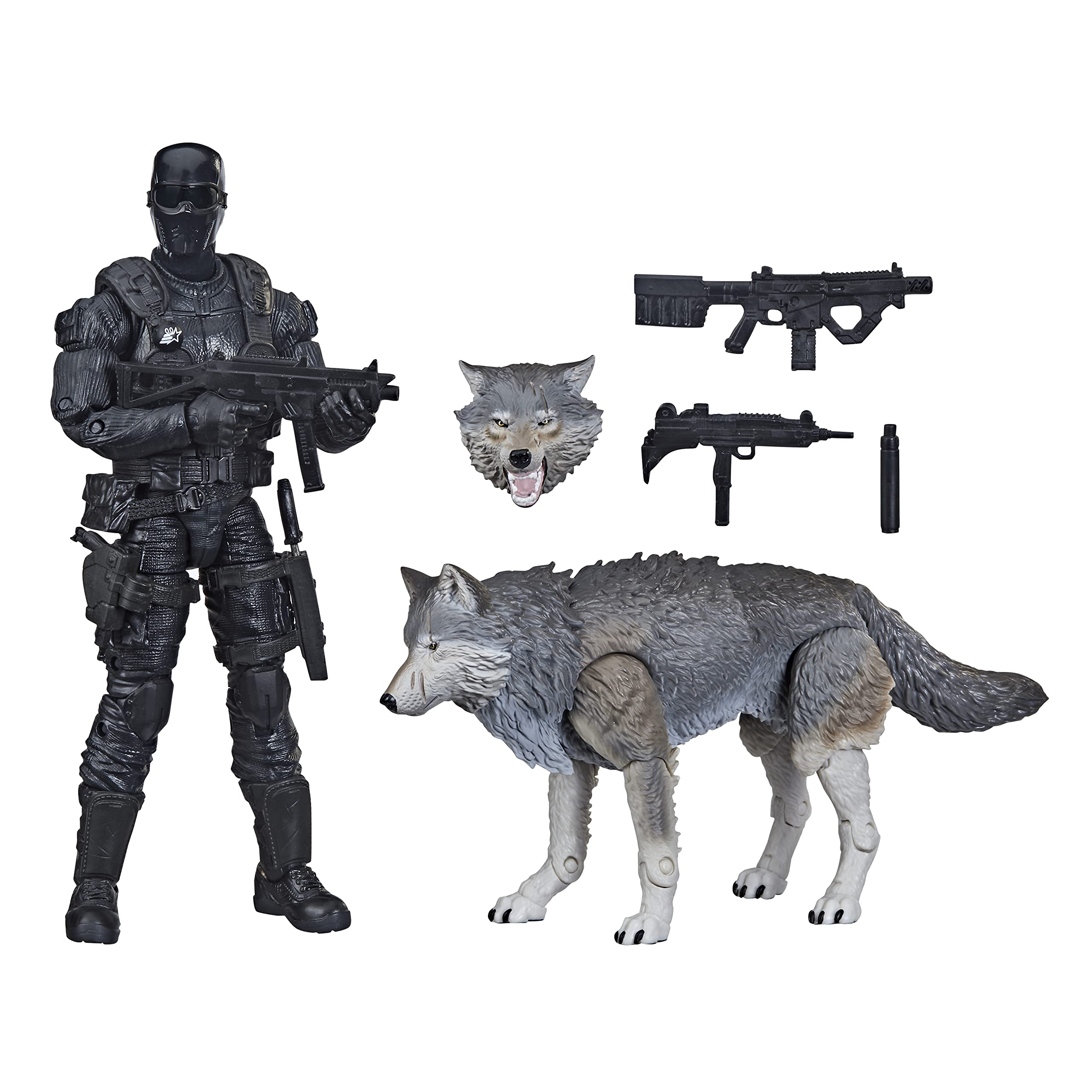 Hasbro G.I. Joe Snake Eyes & Timber Alpha Commandos figure front view, ideal for dynamic posing and display.