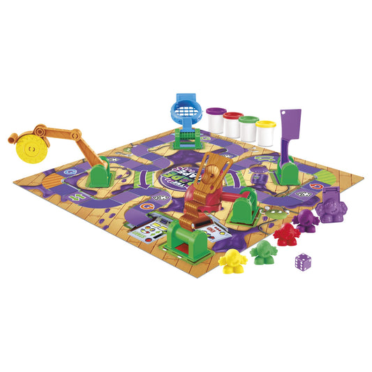 Hasbro Grape Escape board game close-up showing jam factory elements for creative play