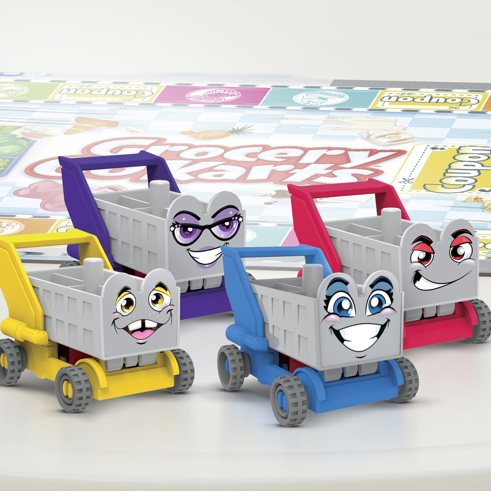 Box art and packaging of Hasbro Grocery Go Karts