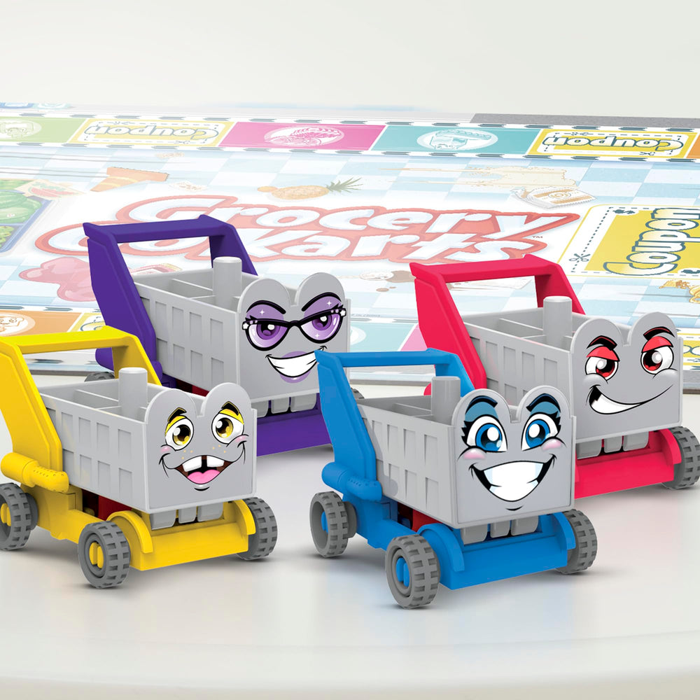 Box art and packaging of Hasbro Grocery Go Karts