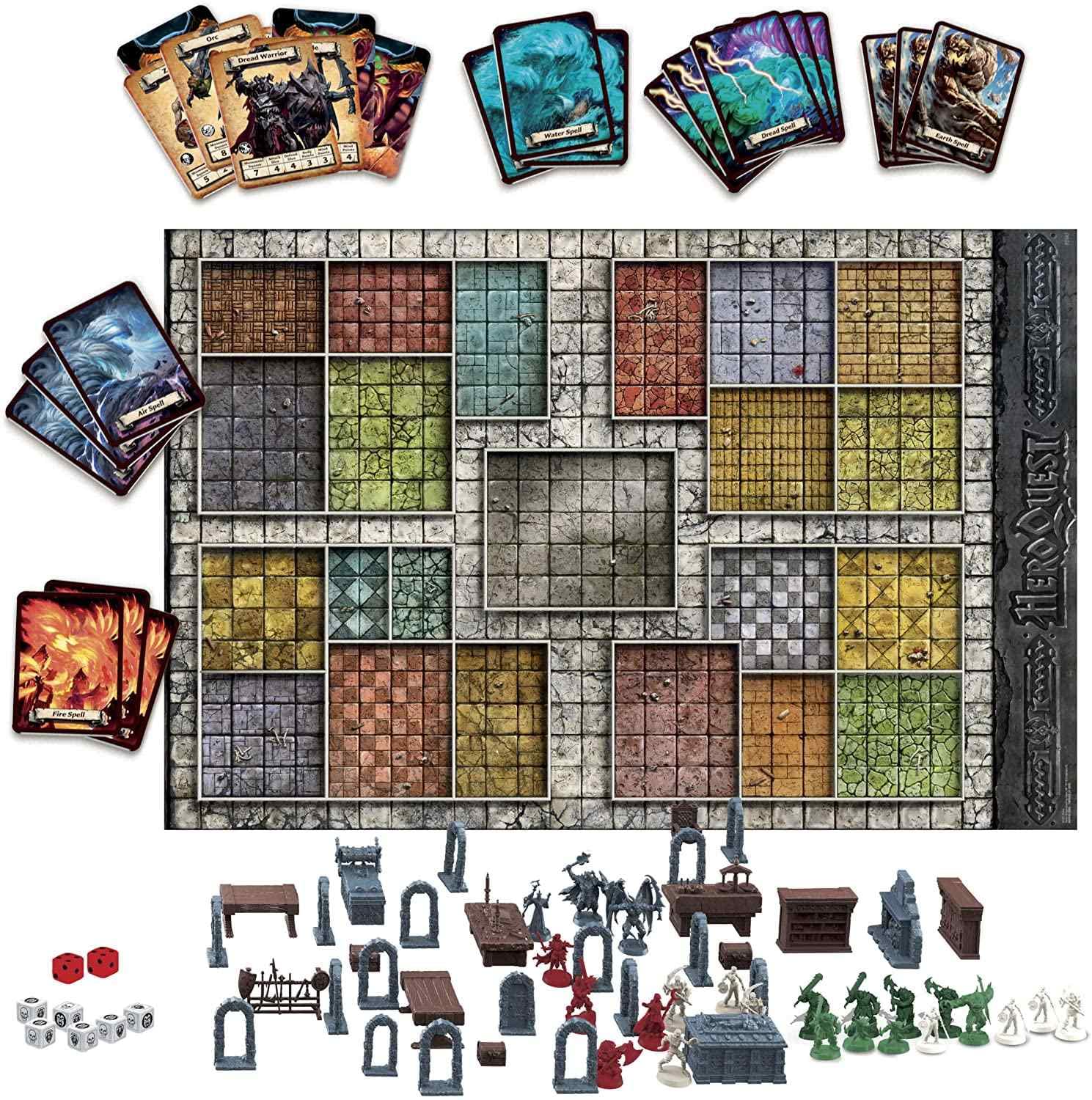 Hasbro HeroQuest detailed miniatures lineup for immersive dungeon battles