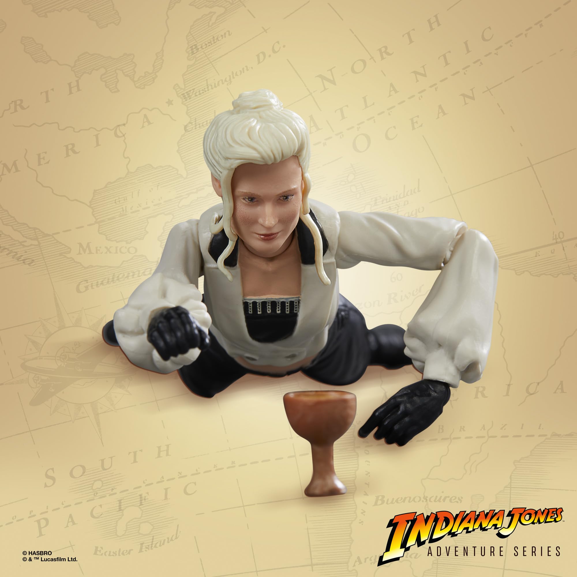 Hasbro Indiana Jones Adventure Series 6-inch figure with premium deco on display