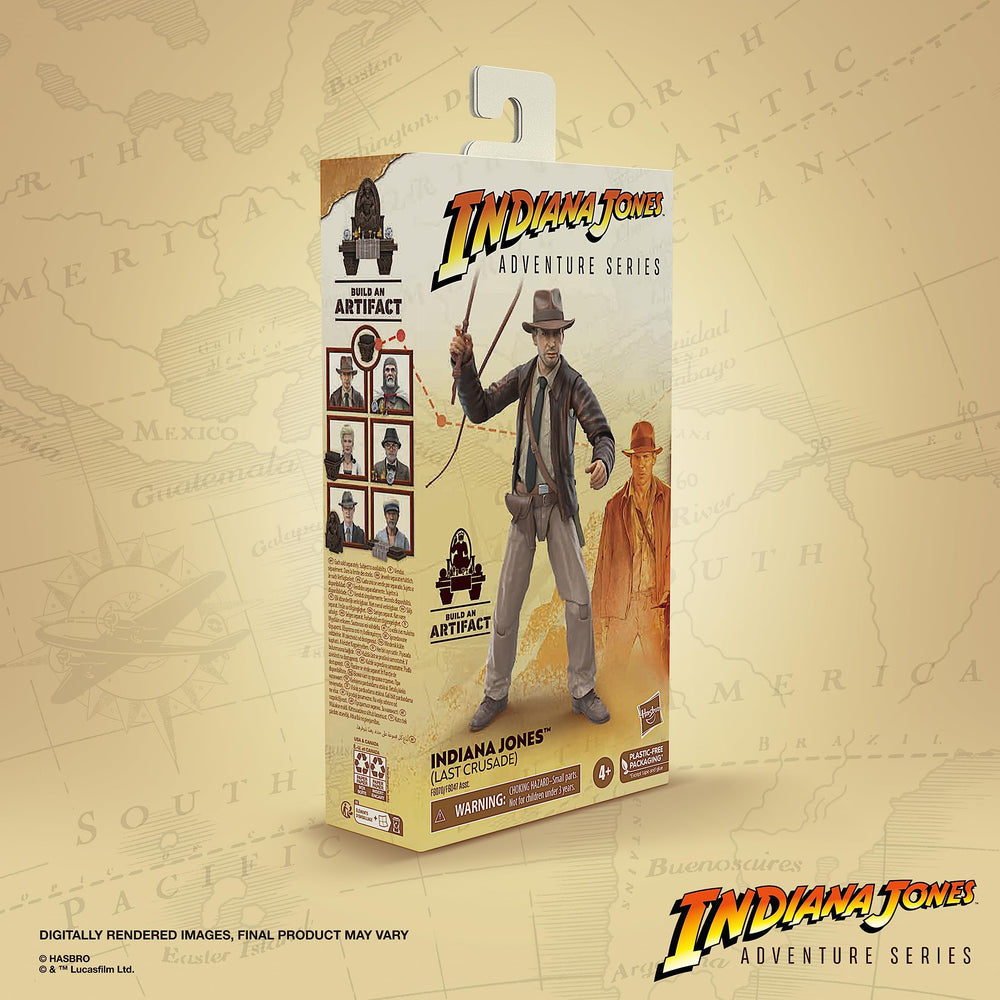 Hasbro Indiana Jones Last Crusade packaging artwork for the 6-inch figure.