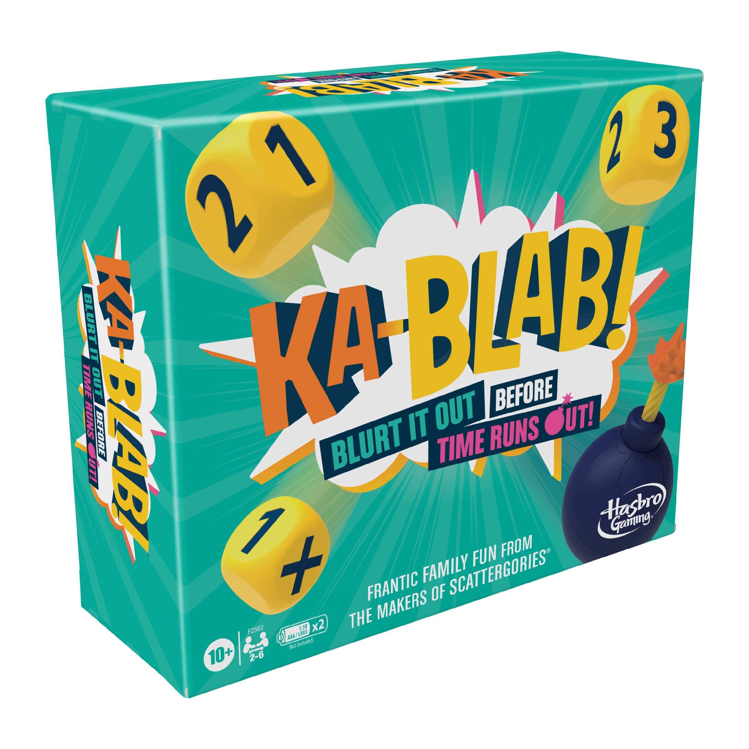 Hasbro Ka-Blab! tokens and score pieces fuel friendly competition.