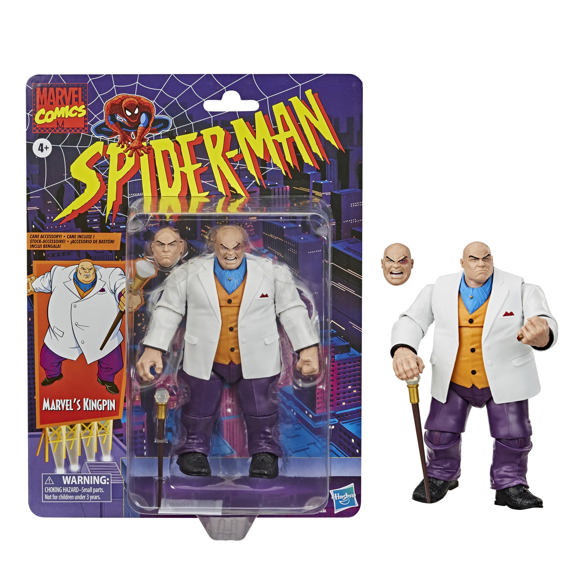 Hasbro Marvel Kingpin figure angled pose showcases iconic silhouette for collectors