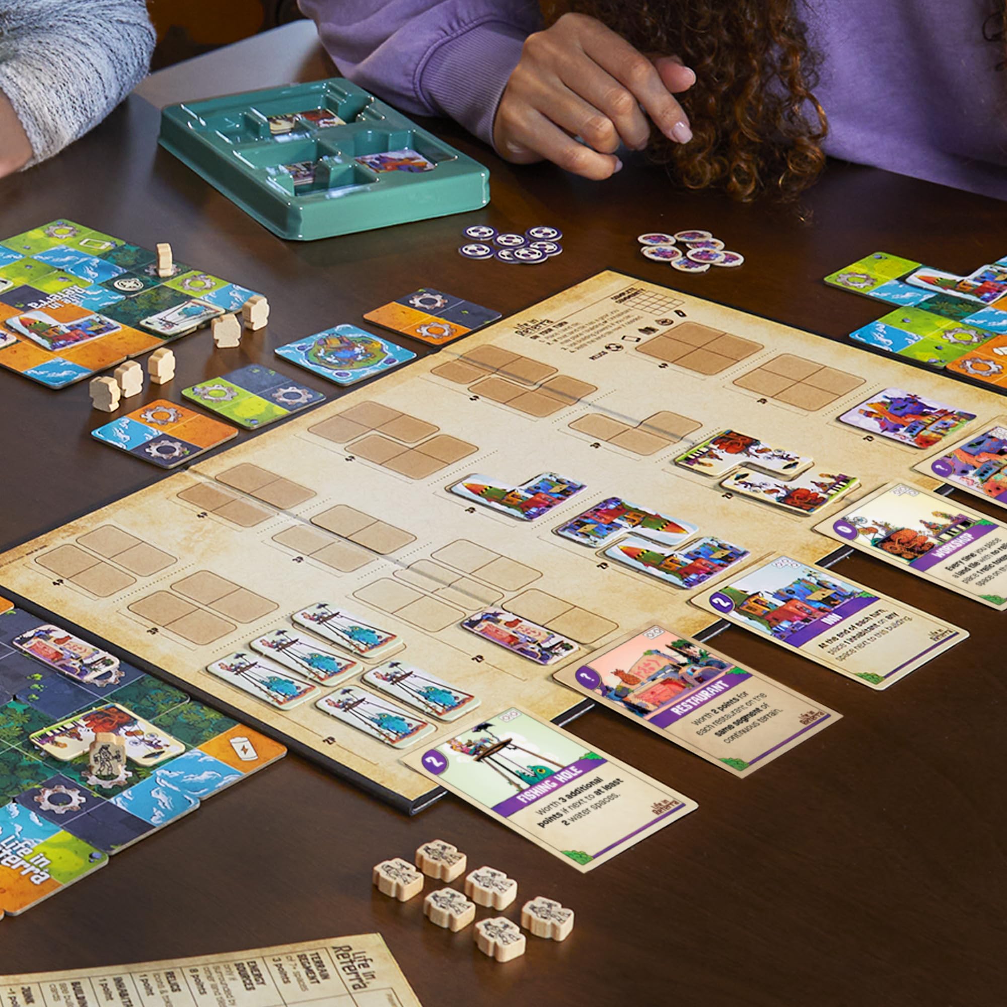 Hasbro Life in Reterra building cards unlock powers to boost scoring options