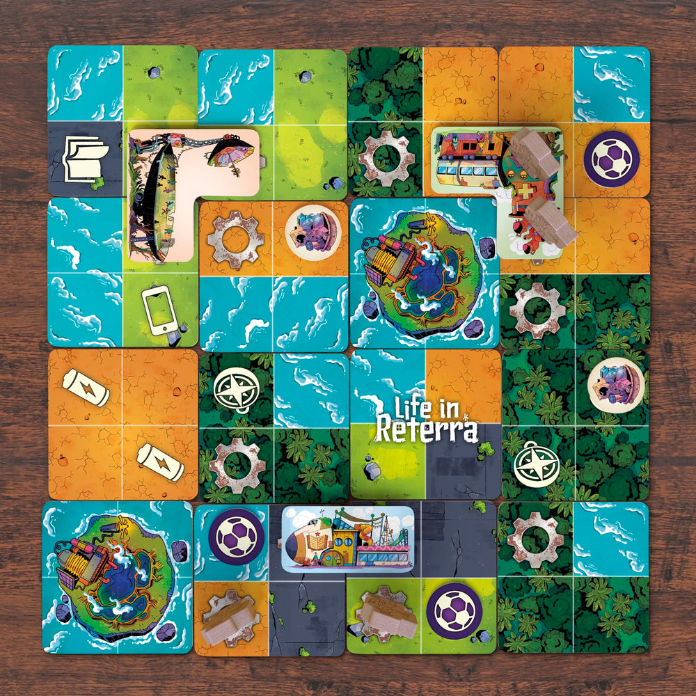 Hasbro Life in Reterra terrain tiles showcase diverse landscapes for strategic placement