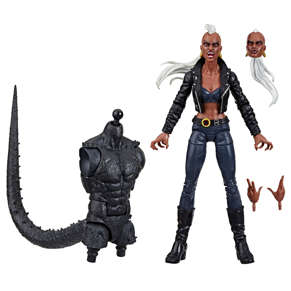 Hasbro Marvel Bloodstorm figure front view showing poseable joints for dynamic display.