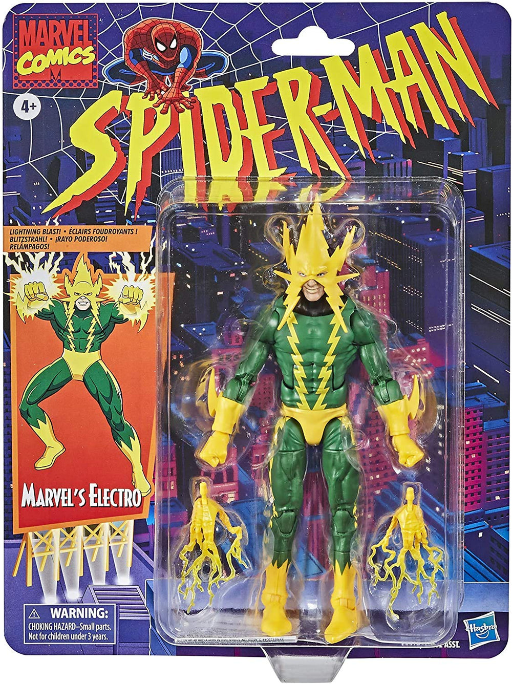 Hasbro Marvel Electro 6-inch figure articulation points for dynamic poses.