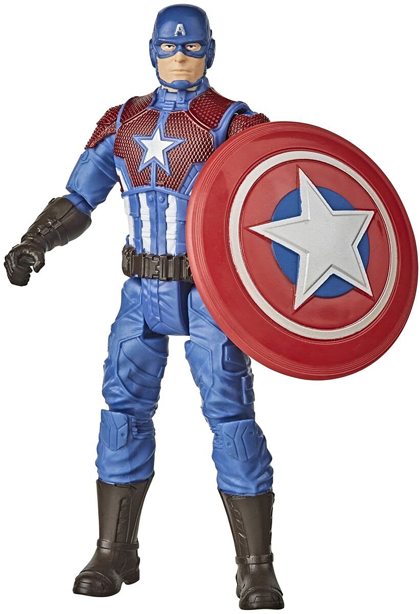 Hasbro Marvel GamerVerse Captain America figure in Shining Justice armor for dynamic posing and display.
