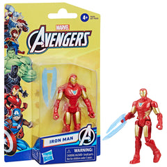 Hasbro Iron Man 4-inch figure featuring classic deco for recognizable hero display.