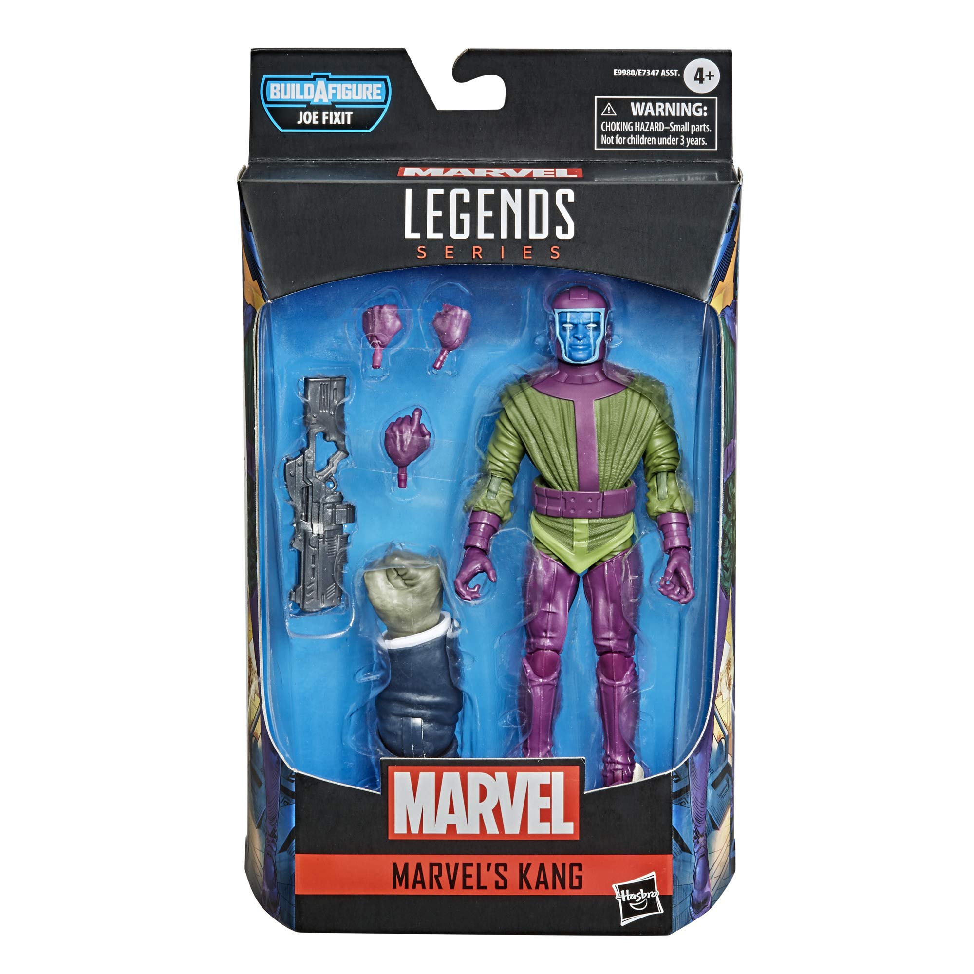 Kang figure in dynamic pose for collectors' shelf display by Hasbro Marvel Legends.
