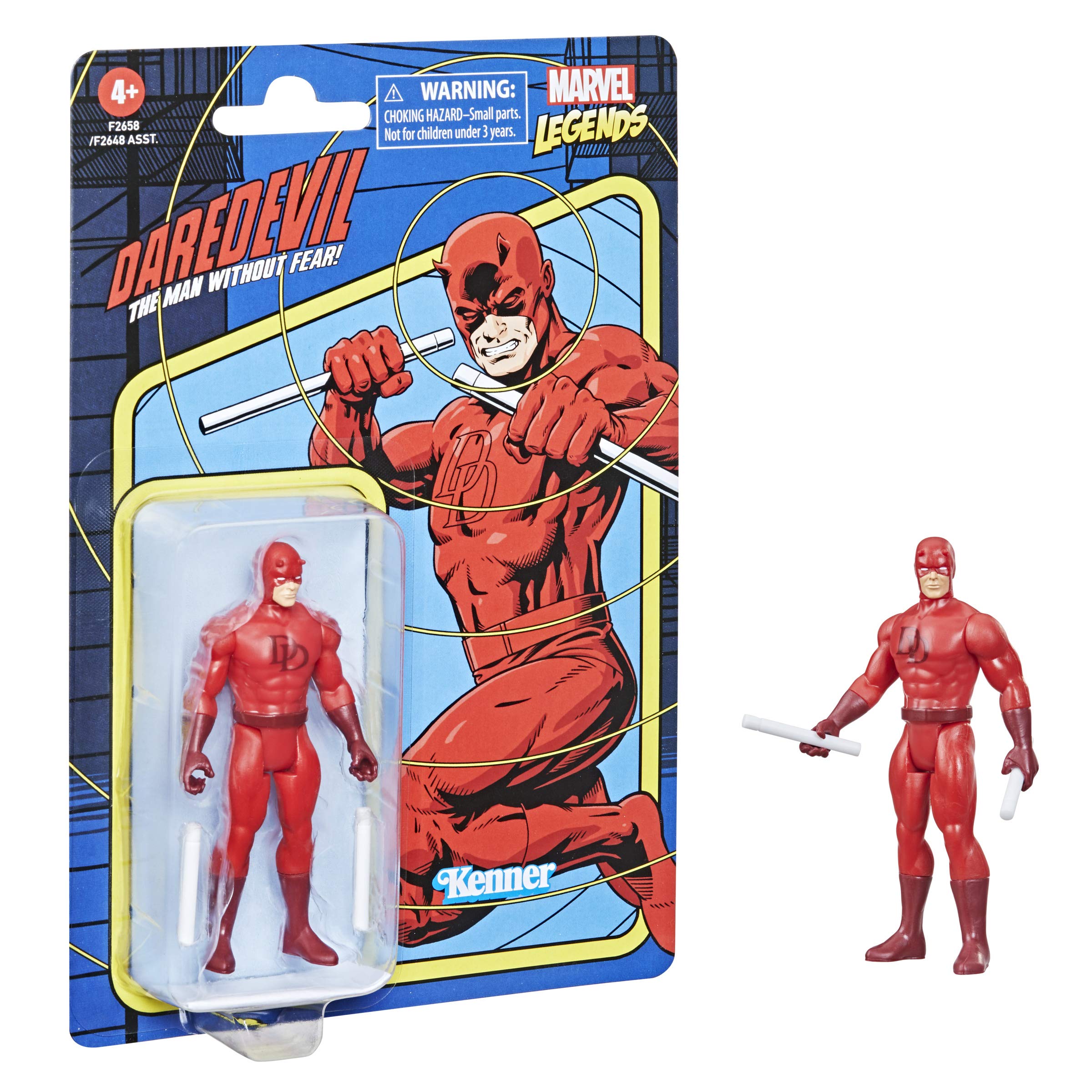 Hasbro Marvel Legends Daredevil figure with premium articulation for dynamic posing.