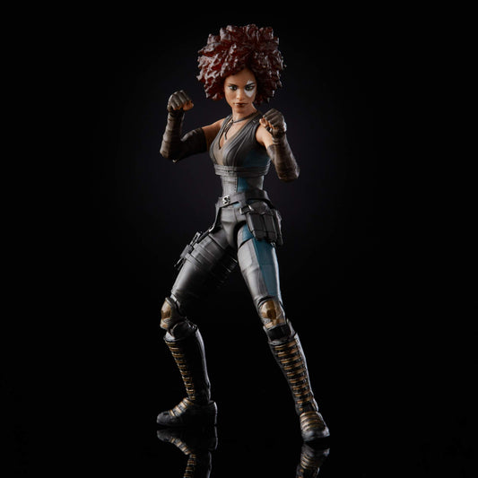 Hasbro Marvel Legends Domino 6-inch figure articulation for dynamic poses and shelf-ready display.