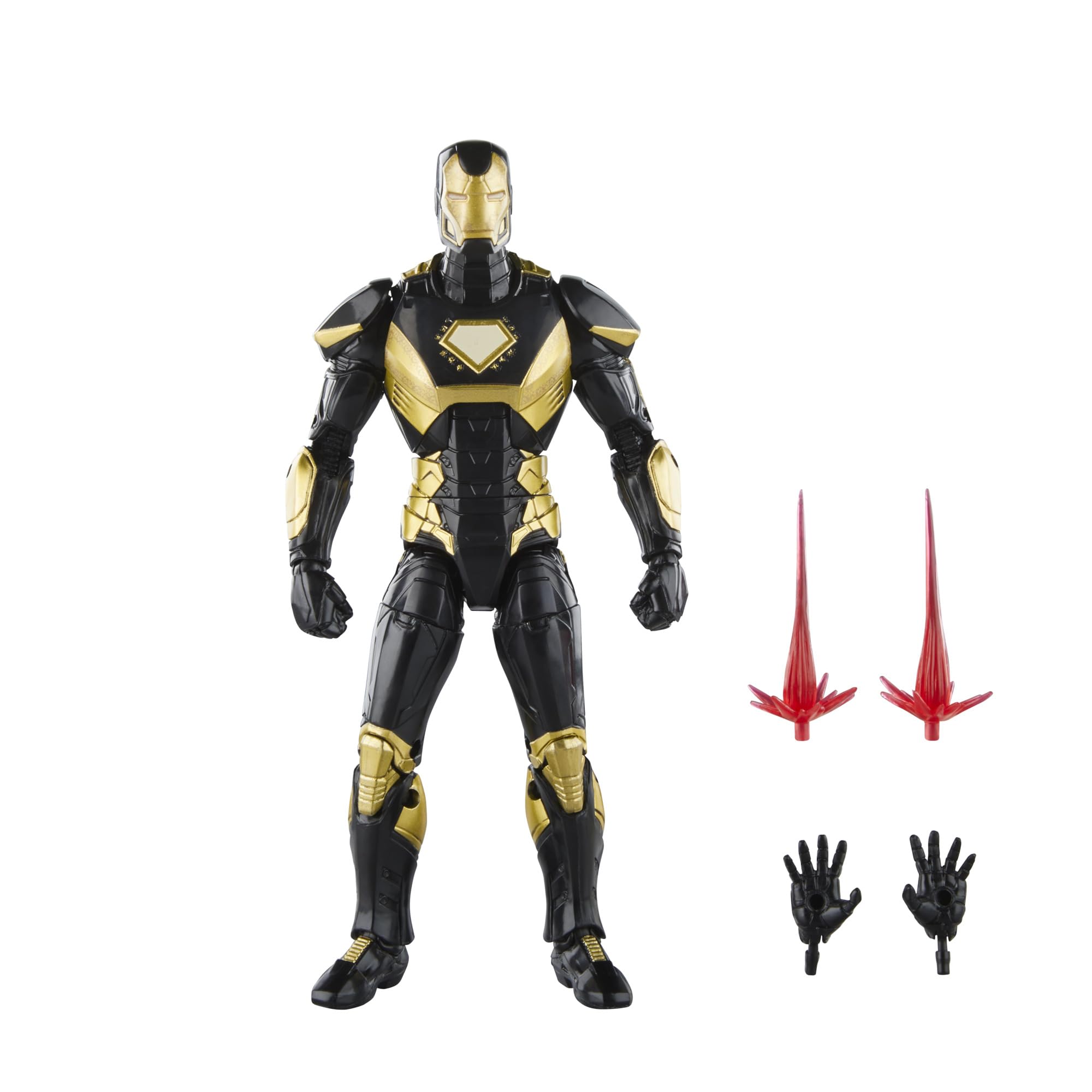 Hasbro Marvel Legends Gamerverse Iron Man Midnight Suns front view for premium display and pose versatility.