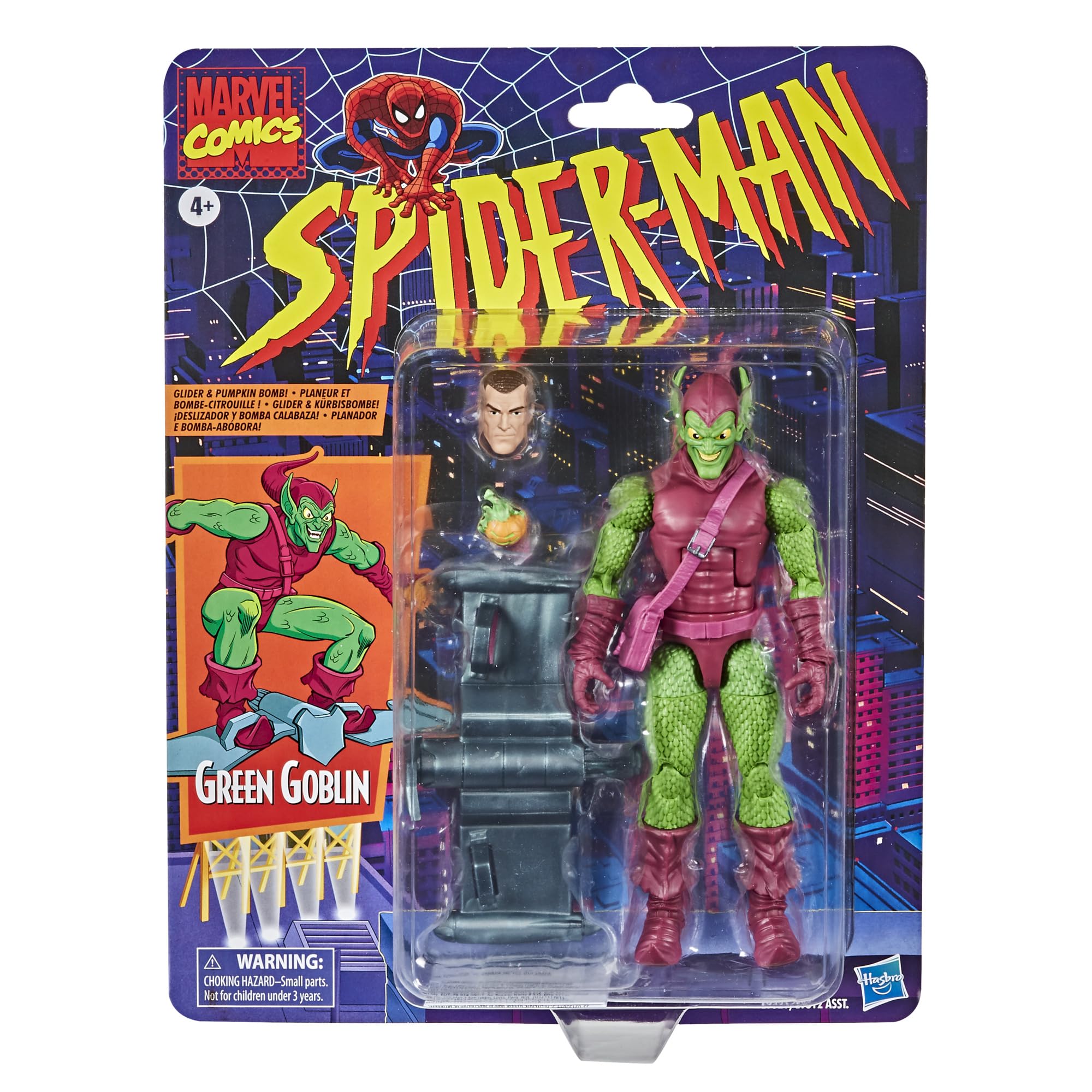 Hasbro Marvel Legends Green Goblin articulation detail showcases pose flexibility.