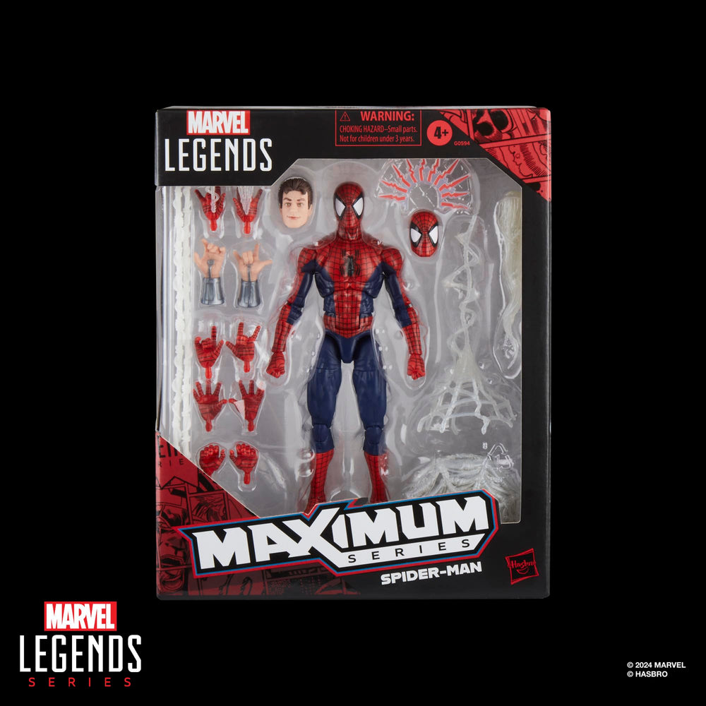Hasbro Marvel Legends Spider-Man deluxe unmasked Peter Parker head for alternate display.
