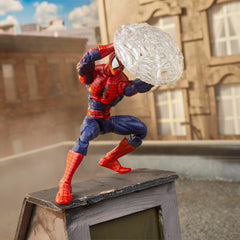 Hasbro Marvel Legends Spider-Man deluxe web-lines showcase extended action display.