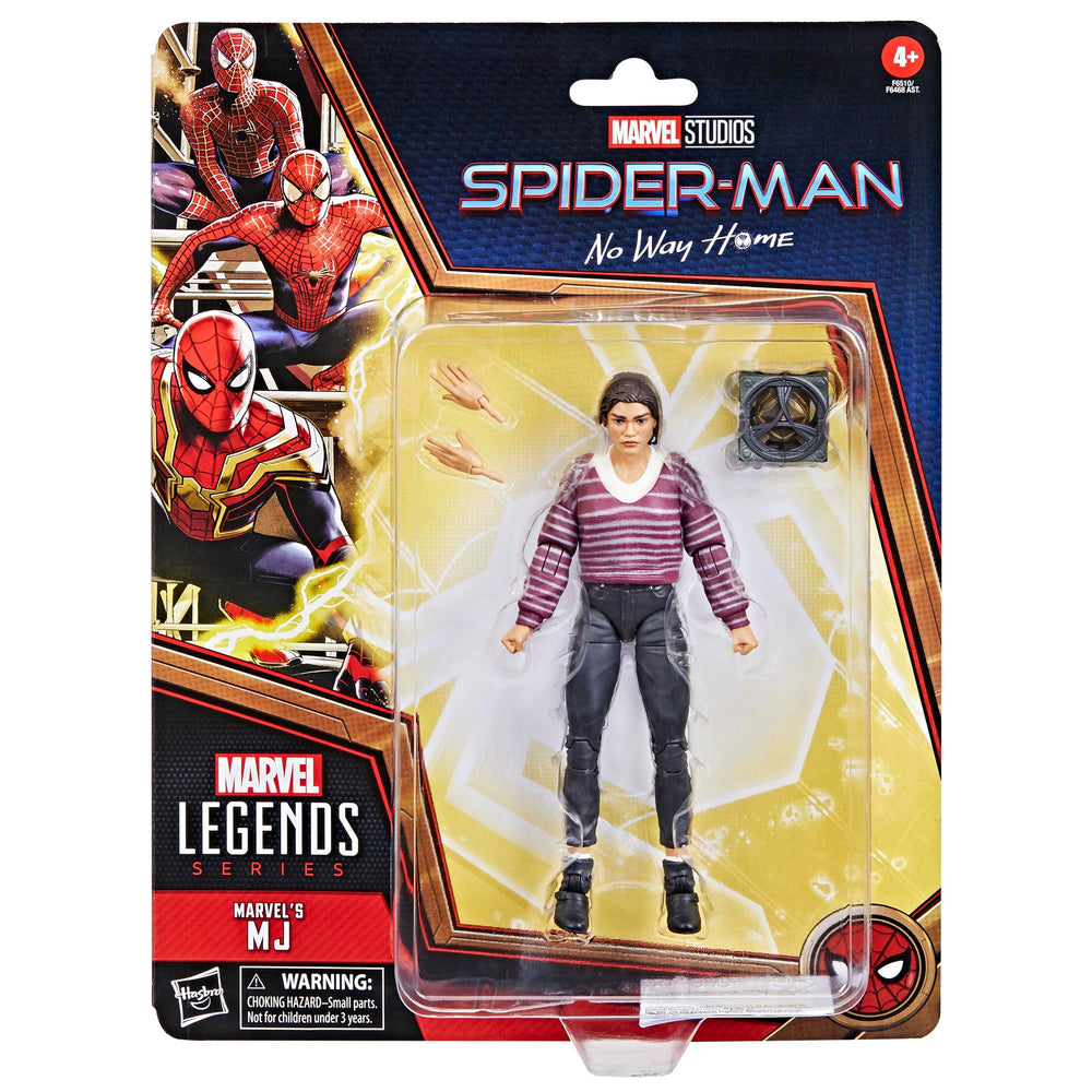 Hasbro Marvel Legends MJ articulation pose with movable head and limbs.