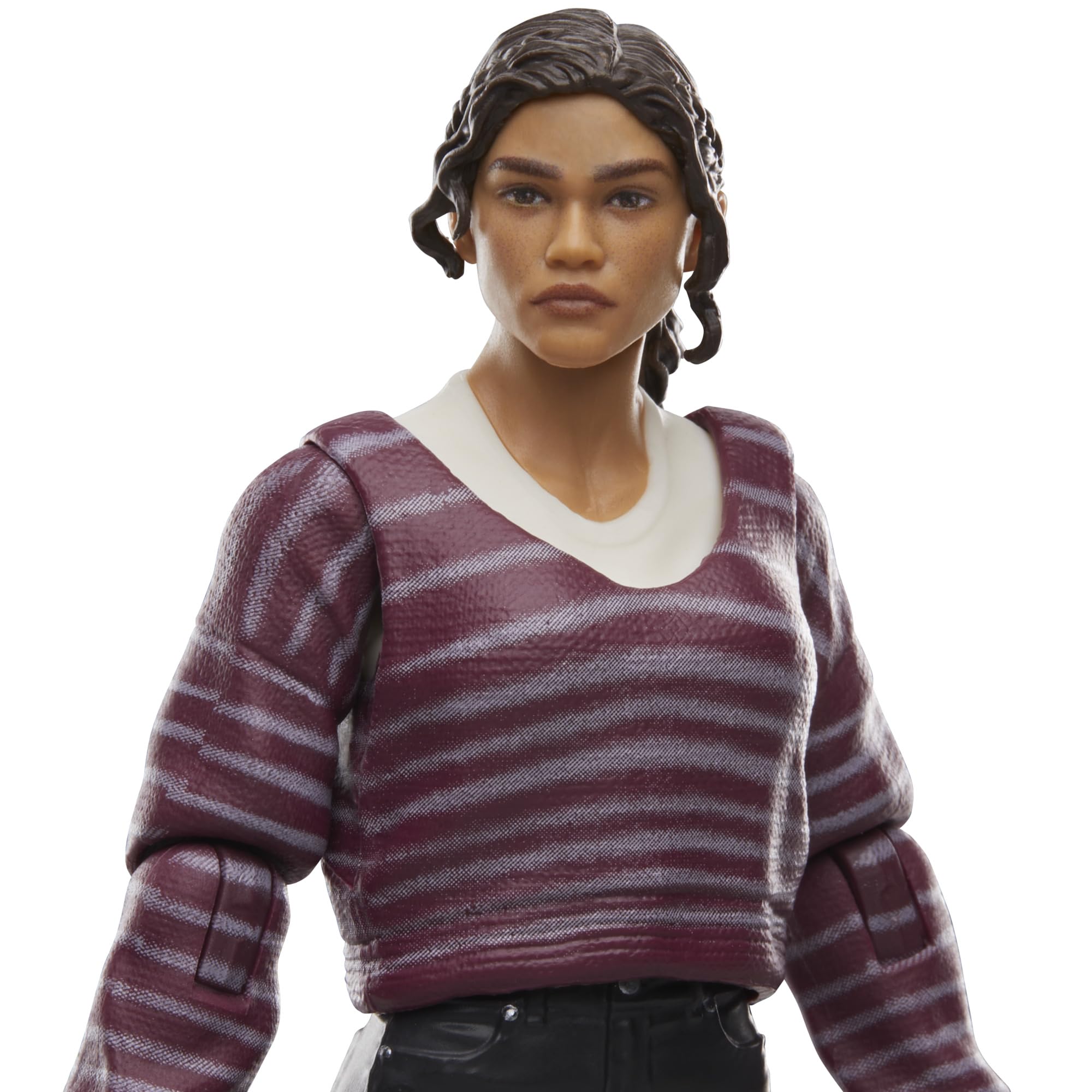 Hasbro Marvel Legends MJ detailed deco reflecting movie styling.