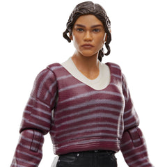 Hasbro Marvel Legends MJ detailed deco reflecting movie styling.