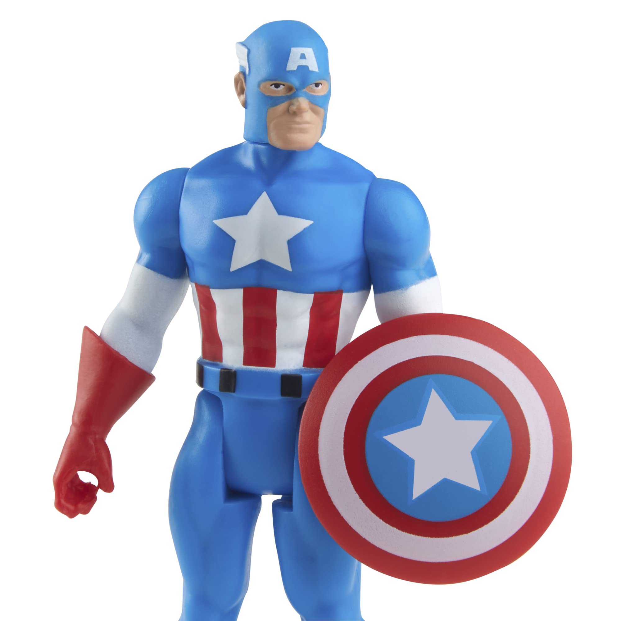 Captain America figure articulation enables dynamic action poses